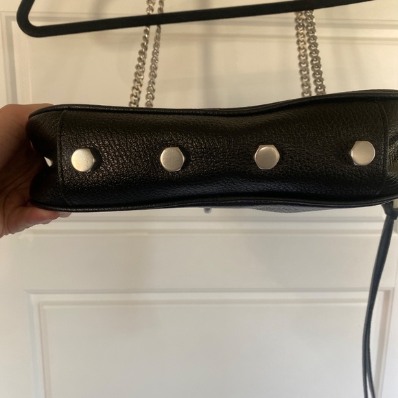 Leather Shoulder Bag with Silver Hardware - Picture 6 of 9